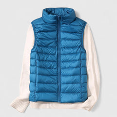 Mia | Damen Steppweste leichte Puffer Vest Women Übergangsjacke in Himmelblau