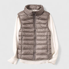Mia | Damen Steppweste leichte Puffer Vest Women Übergangsjacke in Khaki