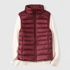 Mia | Damen Steppweste leichte Puffer Vest Women Übergangsjacke in Burgunder