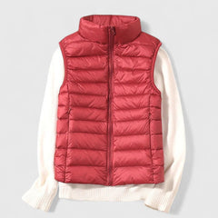 Mia | Damen Steppweste leichte Puffer Vest Women Übergangsjacke in Rot
