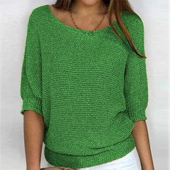 Lena | Damen Strickpullover Lässiger Oversize-Sweater mit Fledermausärmeln in Grün