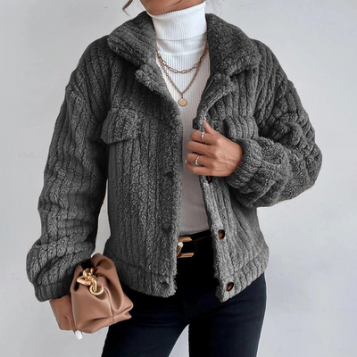 Stylischer Damen-Teddy-Mantel | Kurz