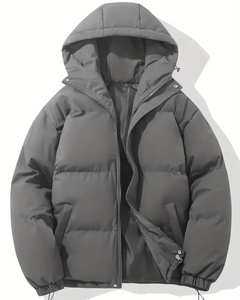 Damen trendige gefütterte Winterjacke | Warme in Dunkelgrau