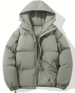 Damen trendige gefütterte Winterjacke | Warme in Grau