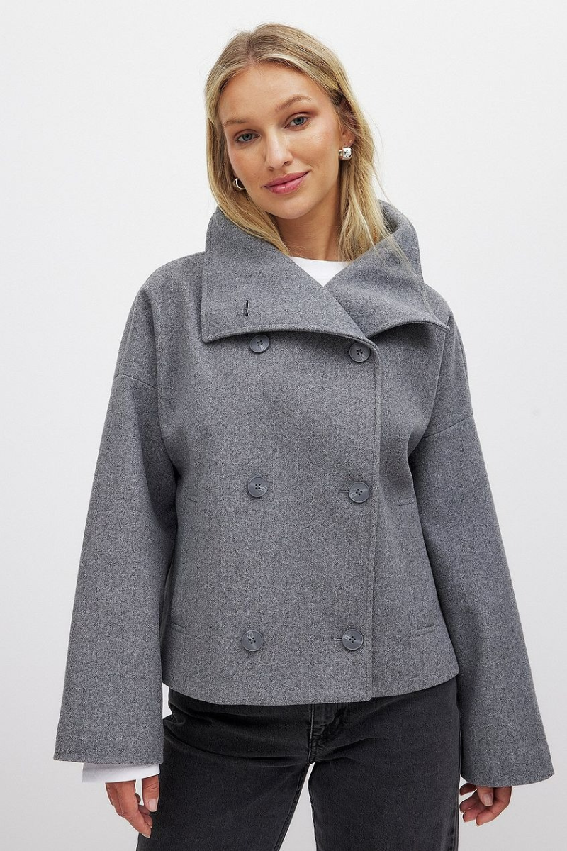 Damen Vintage-Doppelreiher-Mantel | Kurz