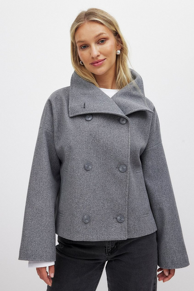 Damen Vintage-Doppelreiher-Mantel | Kurz