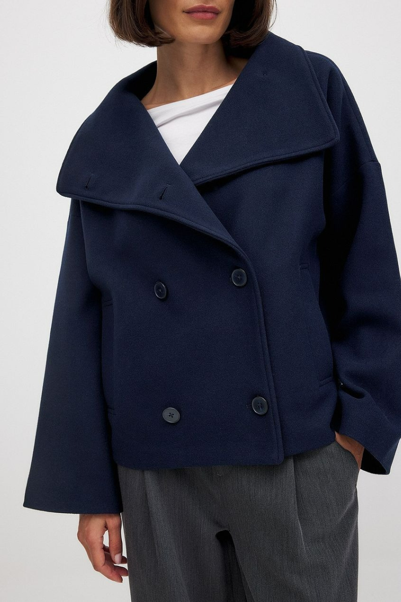Damen Vintage-Doppelreiher-Mantel | Kurz