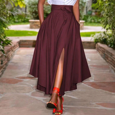 Damen Vintage Eleganter Maxirock | Lang
