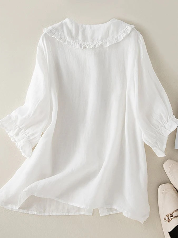 Damen Vintage-Kurzarmbluse | Elegante