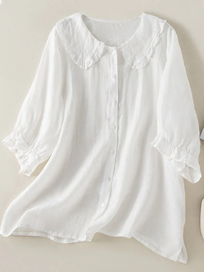 Damen Vintage-Kurzarmbluse | Elegante