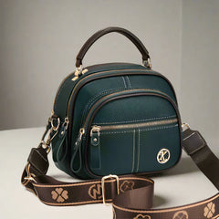 Damen Vintage Leder Crossbody Tasche - Priselle in Dunkelgrün