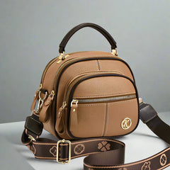 Damen Vintage Leder Crossbody Tasche - Priselle in Khaki