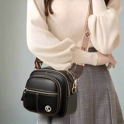 Damen Vintage Leder Crossbody Tasche - Priselle
