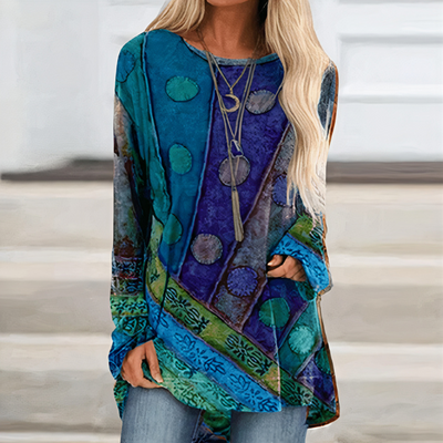 Damen Vintage-Leichtbluse | Langarm