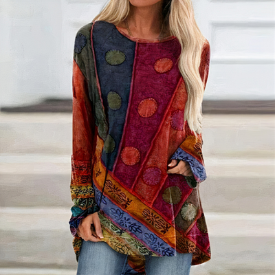 Damen Vintage-Leichtbluse | Langarm