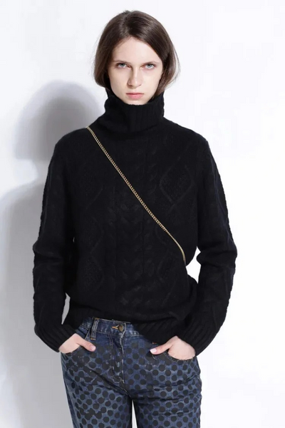 Damen warmer und dicker Pullover | Rollkragen