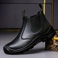 Daniel | Herren Robuste Slip-On Stiefel in Obsidianschwarz
