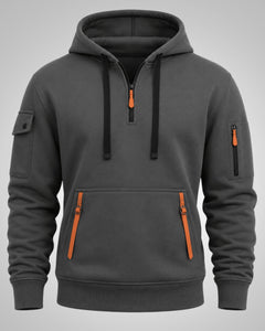 Daniel | Herren Sportlicher Half-Zip Hoodie in Grau