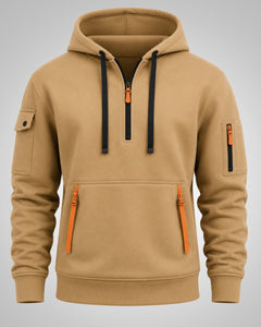 Daniel | Herren Sportlicher Half-Zip Hoodie in Khaki