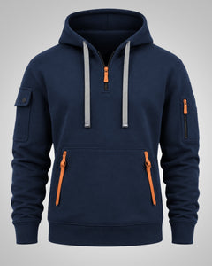 Daniel | Herren Sportlicher Half-Zip Hoodie in Marineblau
