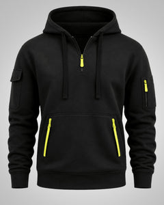 Daniel | Herren Sportlicher Half-Zip Hoodie in Schwarz