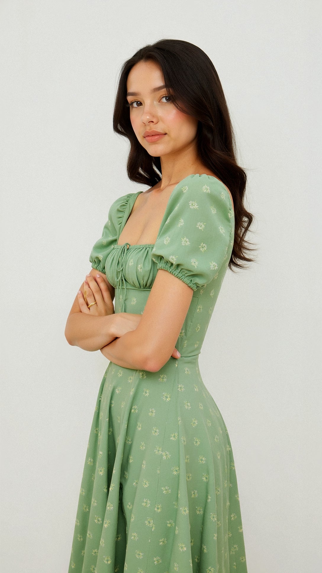 Daniela - Midikleid - Quadratische Halslinie