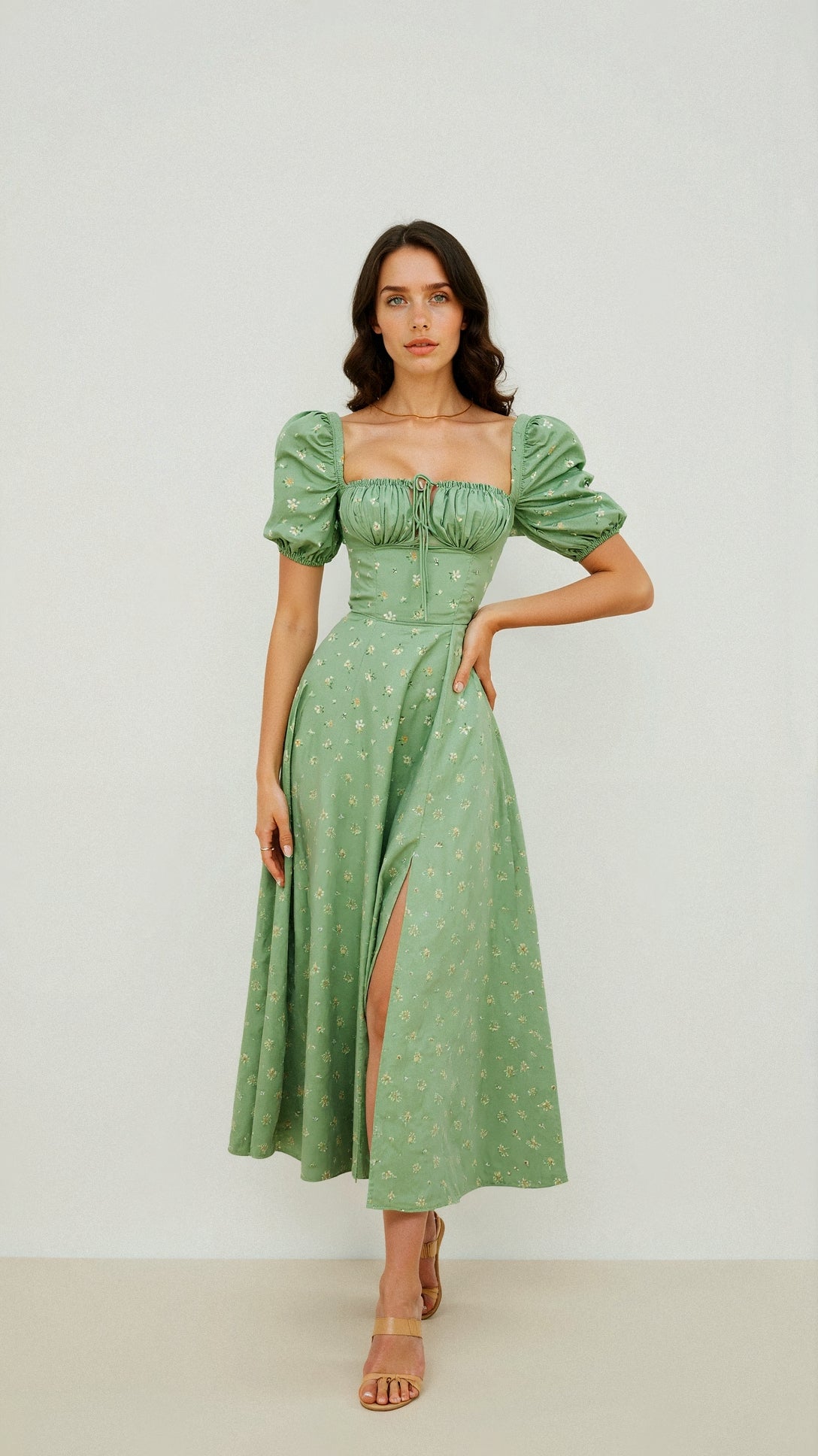 Daniela - Midikleid - Quadratische Halslinie