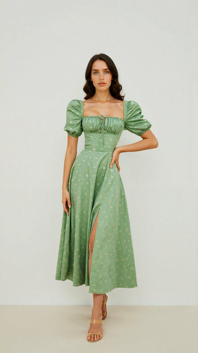 Daniela - Midikleid - Quadratische Halslinie