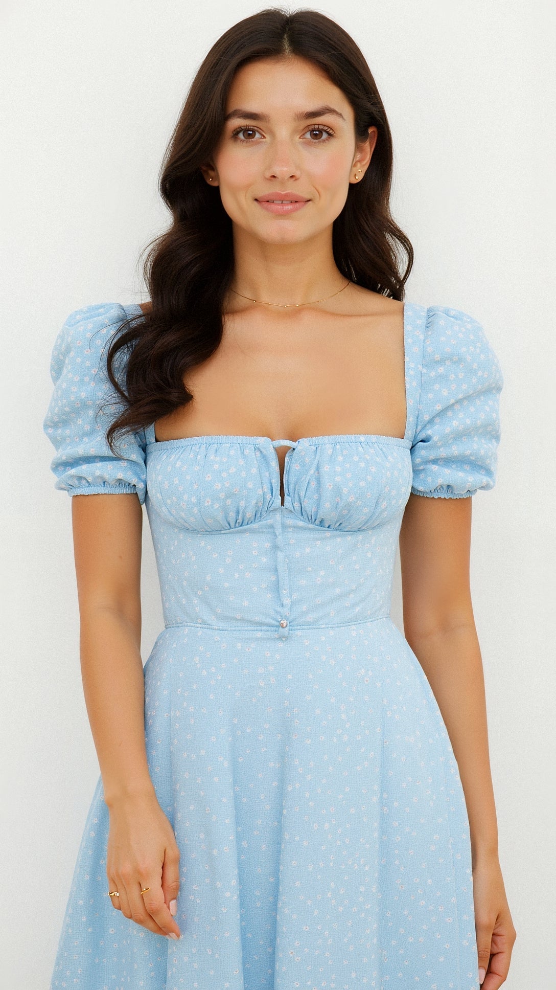 Daniela - Midikleid - Quadratische Halslinie