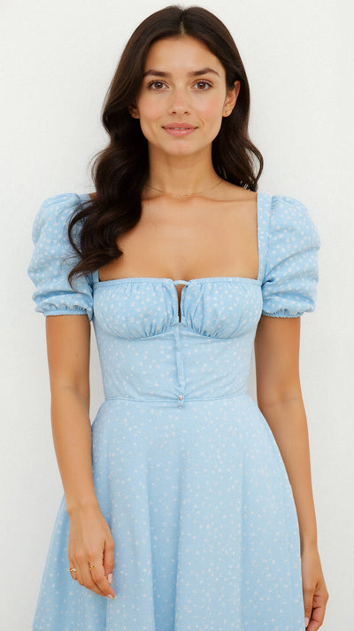 Daniela - Midikleid - Quadratische Halslinie
