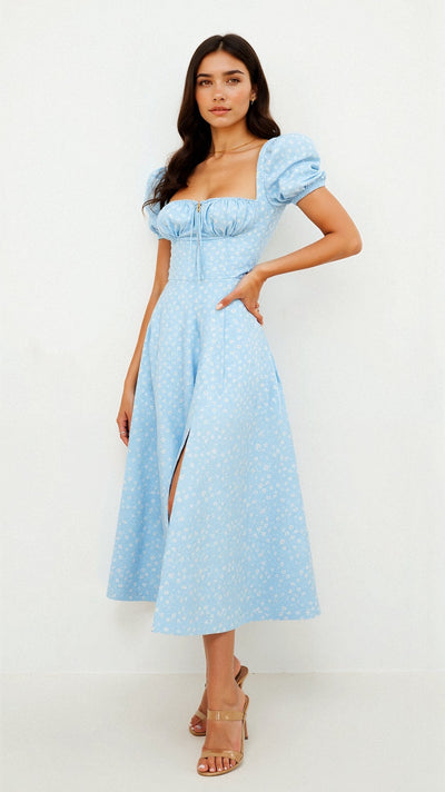 Daniela - Midikleid - Quadratische Halslinie