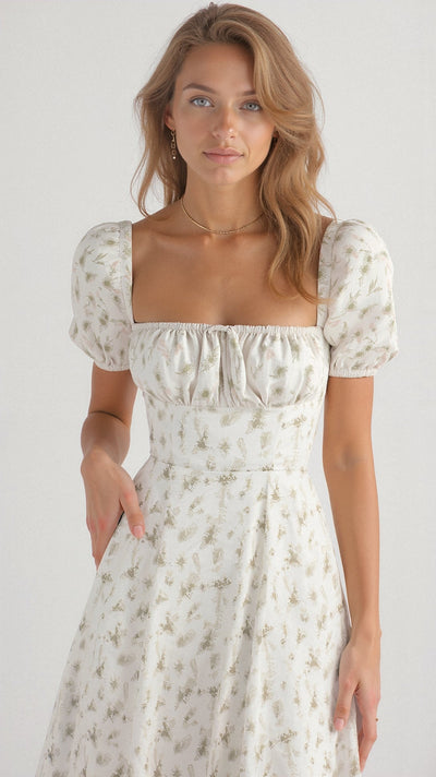 Daniela - Midikleid - Quadratische Halslinie