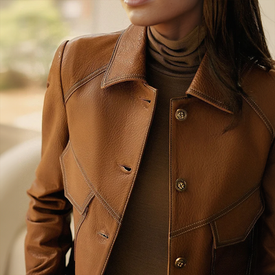 Stilvolle Braune Jacke für Damen | Langarm