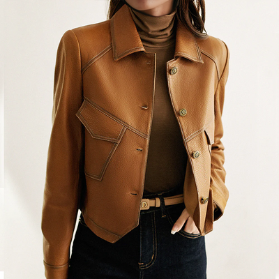Stilvolle Braune Jacke für Damen | Langarm
