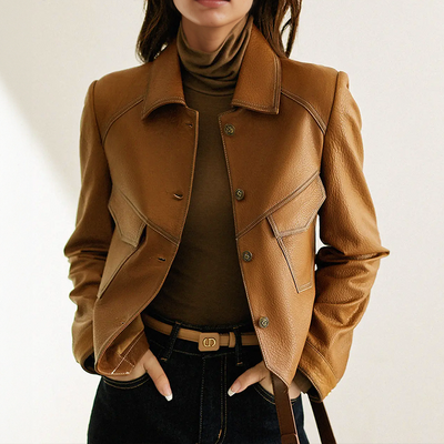 Stilvolle Braune Jacke für Damen | Langarm