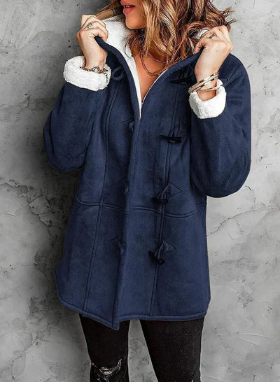 Damen Fleece Jacke mit Kapuze | Winter