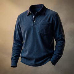 Orvion - Soft-Touch-Polohemd in Marineblau