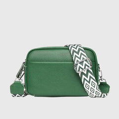 Amara | Leder Schultertasche in Grün