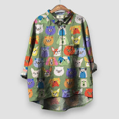 Amelie™ | Damenshirt mit Hundeprint in Grün