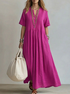 Wren - Leichtes Plisseekleid in Pink
