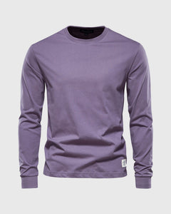 Eric | Herren Casual Slim Fit Langarm T-Shirt in Lila