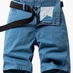 Herren-Bermudashorts mit Gürtel für Freizeit & Urlaub in Blau