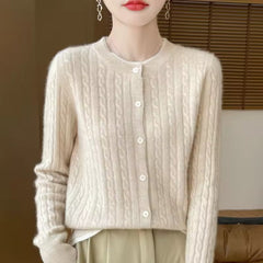 Sophia - Bequeme Strickjacke in Beige