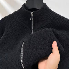 FREDERICK - STRICKJACKE AUS GROBERM STRICK in Schwarz