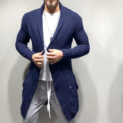 FLORIAN - LÄSSIGE LANGE STRICKJACKE in Marineblau