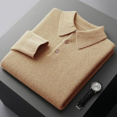 ALEXANDER - KASCHMIR-POLOPULLOVER in Kamel