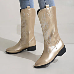 Weiche Western-Cowboystiefel für Damen | Bequem in Gold
