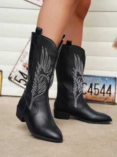 Weiche Western-Cowboystiefel für Damen | Bequem in Schwarz