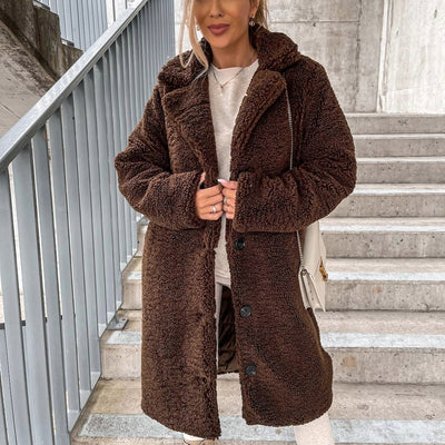 Damen Winter Teddy Mantel | Lang