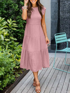 Leana - Kleid - Geraffte Büste in Rosa